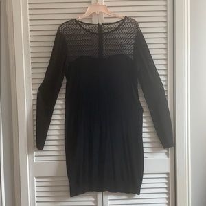 Diane Von Furstenberg sweater dress w lace detail